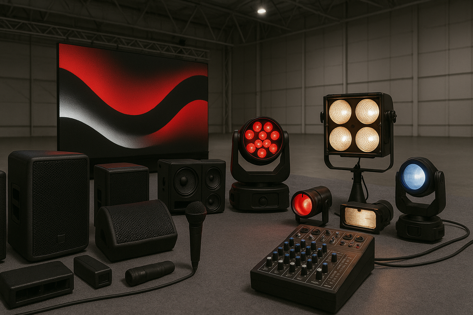 Equipamentos de som, iluminação e LED para eventos